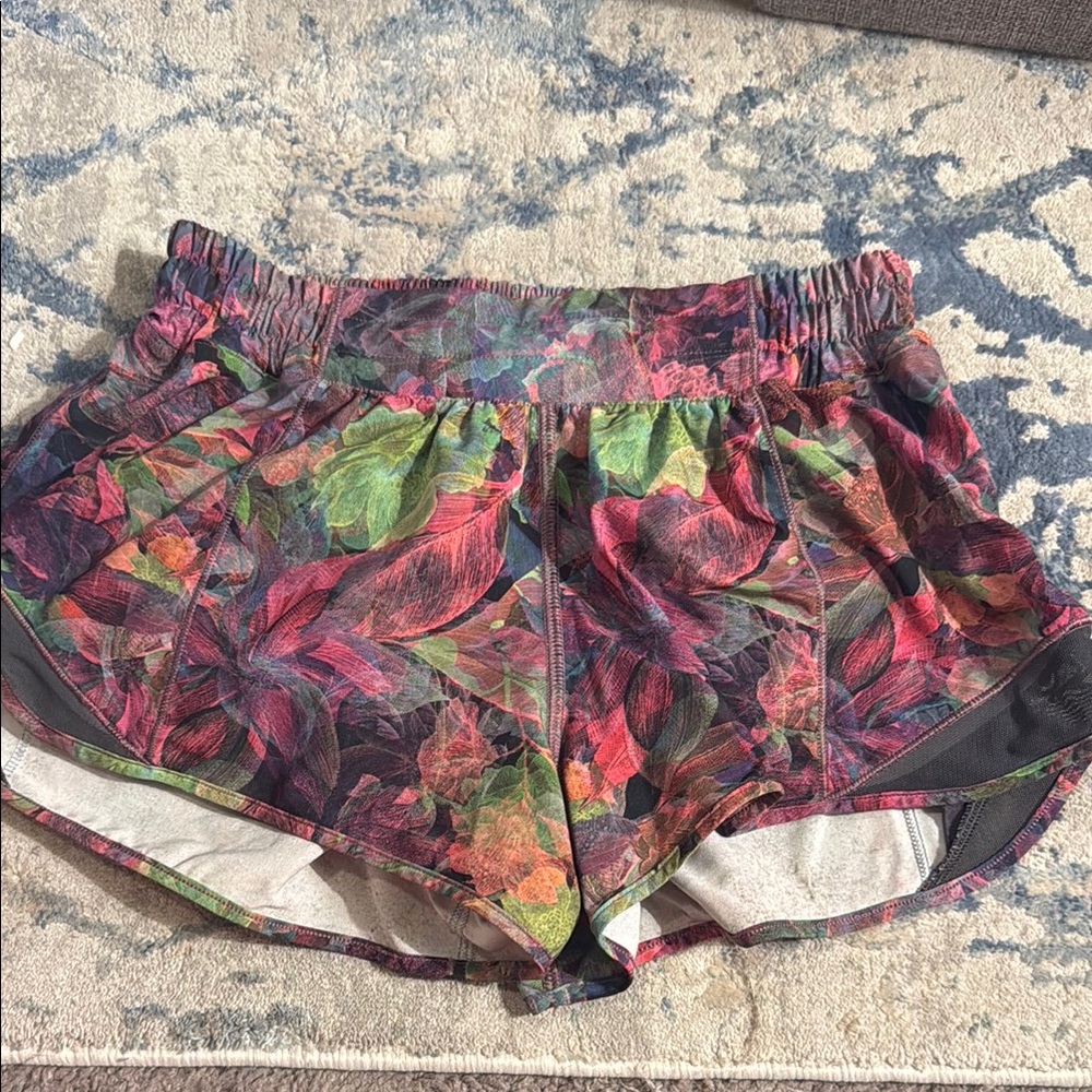 Lululemon Athletica Red and Green Athletic Shorts